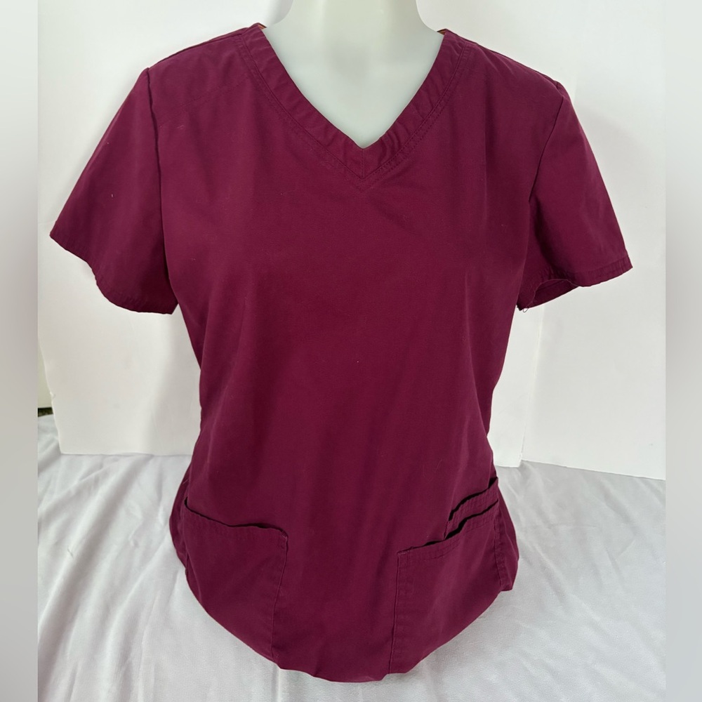 Scrubstar Maroon Short Sleeve V-Neck Top
